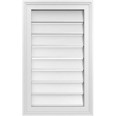 Ekena Millwork Vertical Surface Mount PVC Gable Vent: Functional, w/ 2"W x 1-1/2"P Brickmould Frame, 16"W x 26"H GVPVE16X2602SF